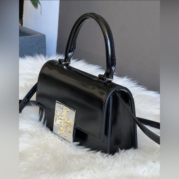 💰SOLD - 148865 - Tory Burch T Monogram Bon Bon Spazzolato Mini Top-handle Bag - Picture 3 of 13